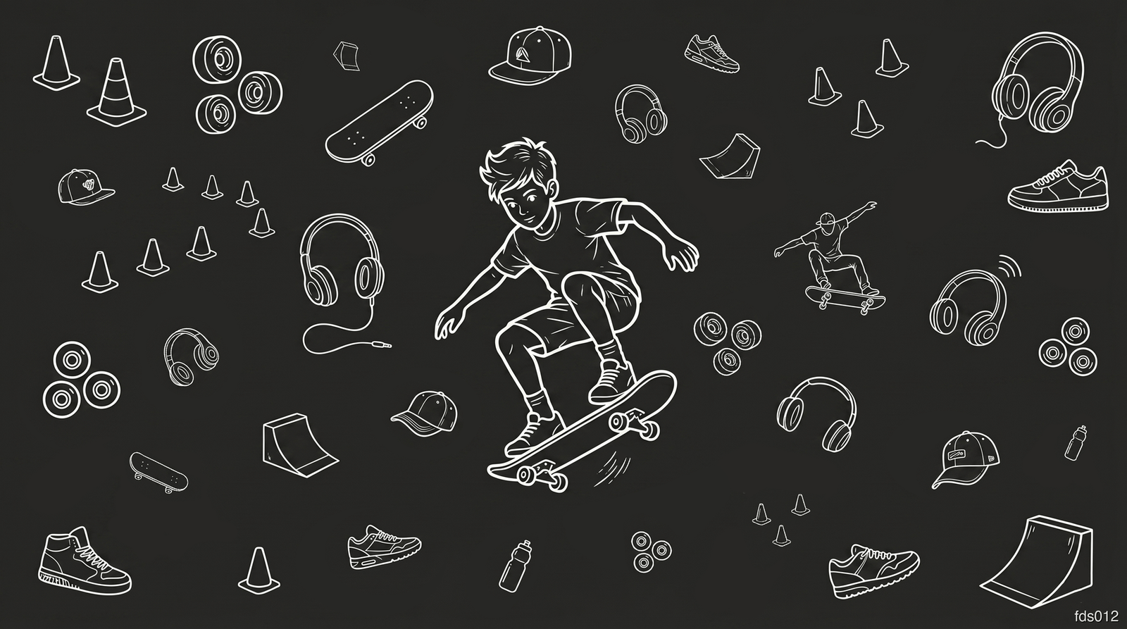 Skate bottle artwork